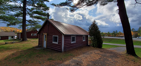 Key Marine Resort rustic cabins with kitchenettes and firepits.