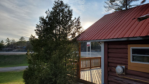 Key Marine Resort rustic cabins with kitchenettes and firepits.