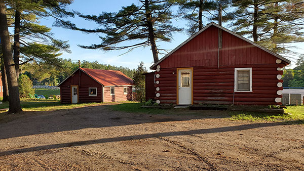 Key Marine Resort rustic cabins with kitchenettes and firepits.