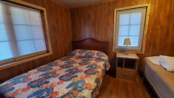 Key Marine Resort rustic cabins with kitchenettes and firepits.