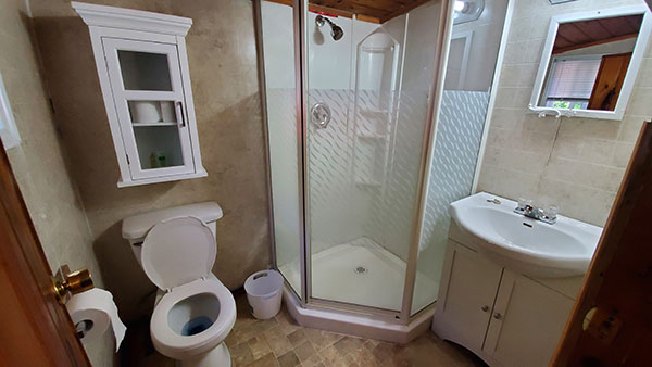 Key Marine Resort rustic cabins with kitchenettes and firepits.