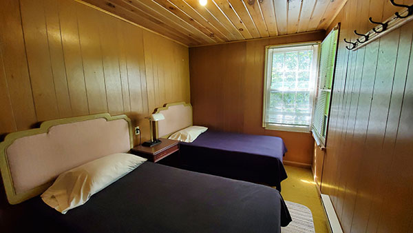 Key Marine Resort rustic cabins with kitchenettes and firepits.